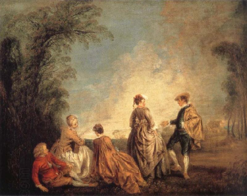 WATTEAU, Antoine An Embarrassing Proposal oil painting picture